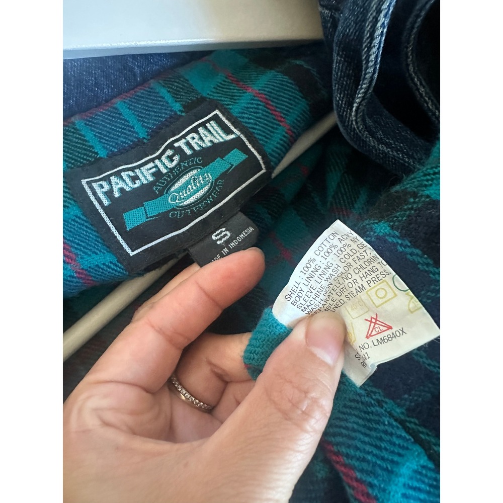 Pacific Trail Vintage Denim Field Jacket Flannel Lined Utility Coat Deadstock S - Picture 10 of 12